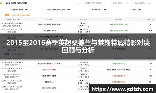2015至2016赛季英超桑德兰与莱斯特城精彩对决回顾与分析